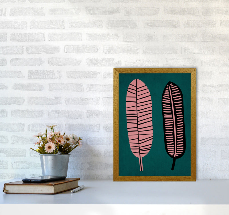 Two Leafs Contemporary Art Print by Kubistika A3 Print Only