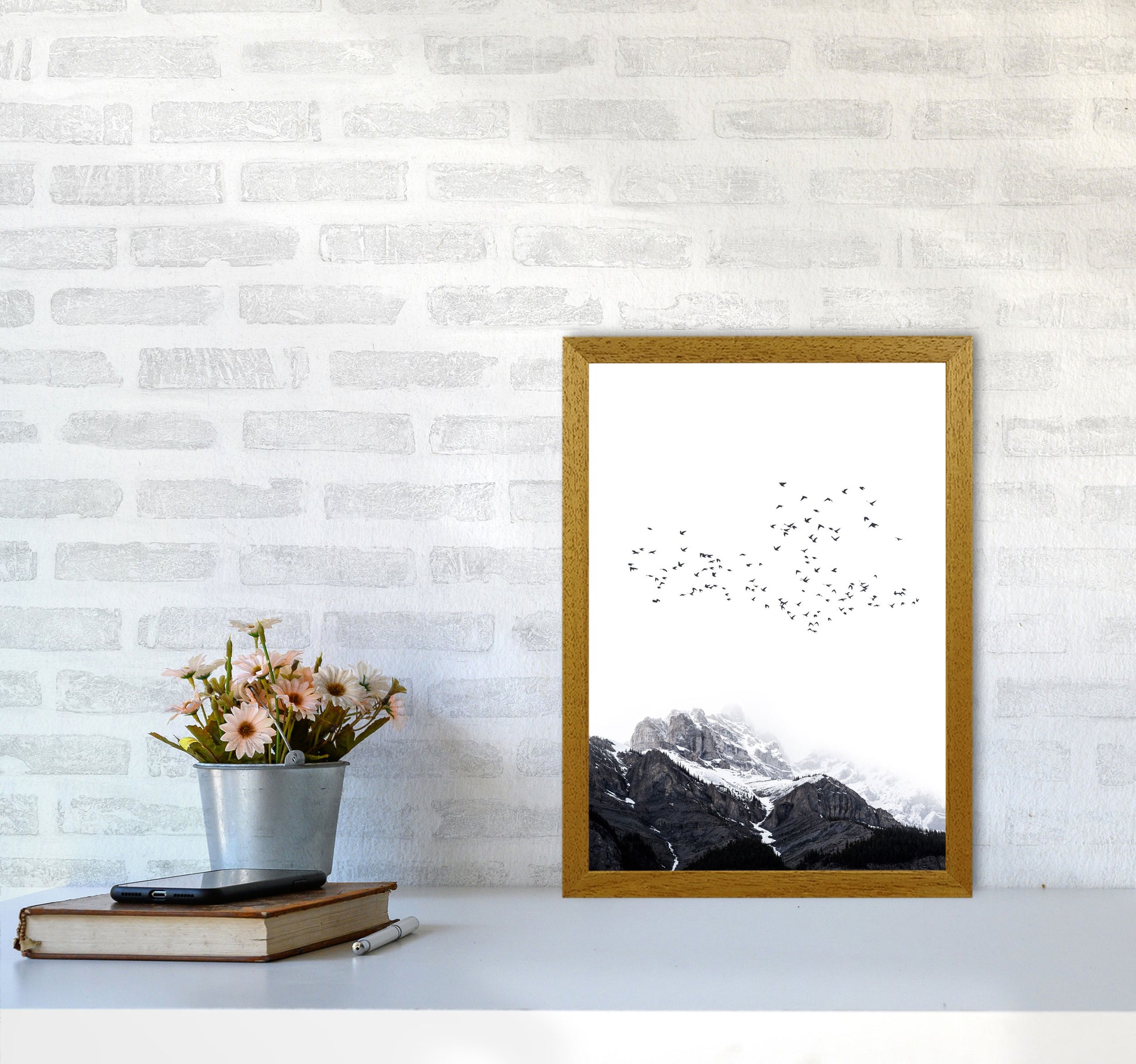 The Mountains Contemporary Landscape Art Print by Kubistika A3 Print Only