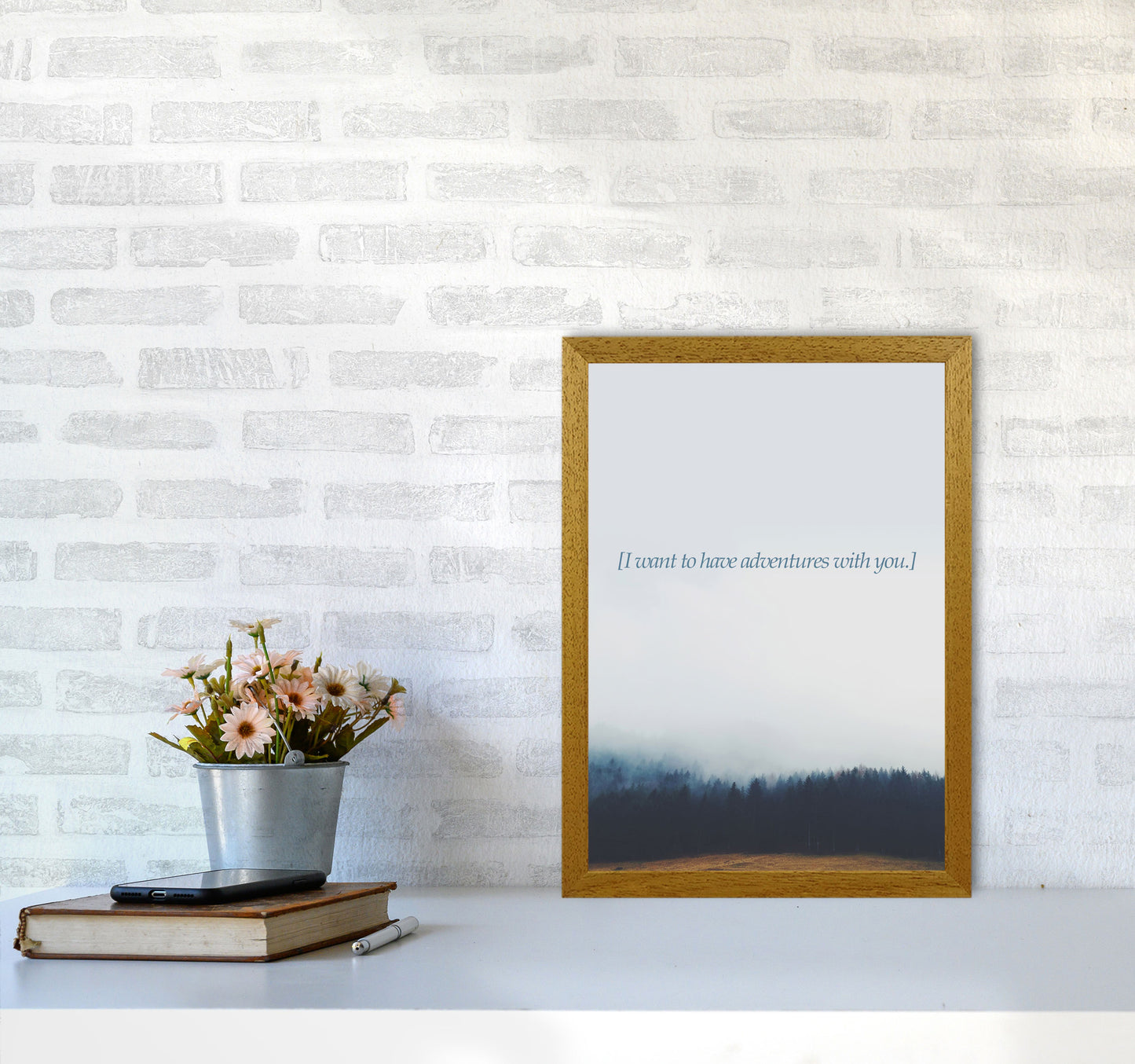 Adventures With You Quote Art Print by Kubistika A3 Print Only