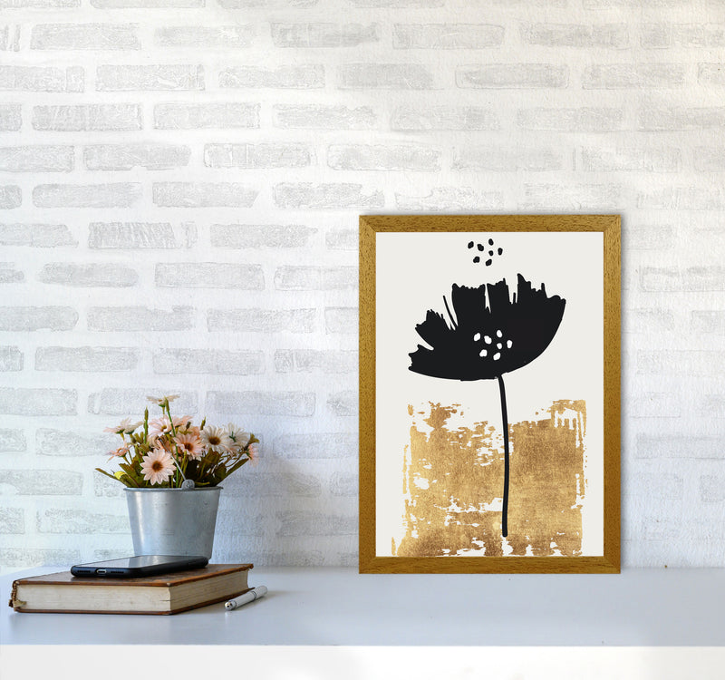 Black Poppy Floral Contemporary Art Print by Kubistika A3 Print Only