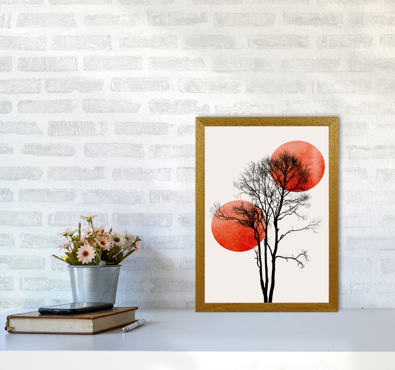 Sun and Moon hiding-ROUGE Contemporary Art Print by Kubistika A3 Print Only