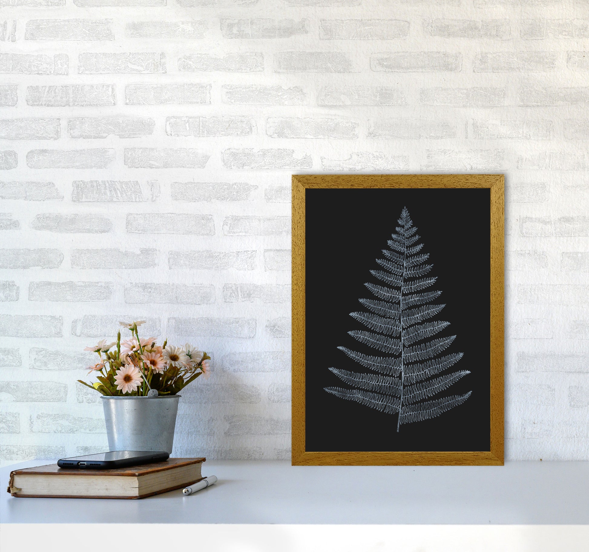 Botanica Minimalistica - BLEU Modern Art Print by Kubistika A3 Print Only