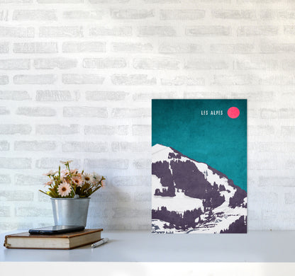 Les Alpes Vintage Art Print by Kubistika A3 Black Frame