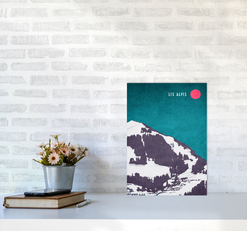 Les Alpes Vintage Art Print by Kubistika A3 Black Frame
