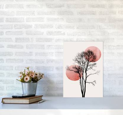 Sun and Moon hiding-ROSE Contemporary Art Print by Kubistika A3 Black Frame