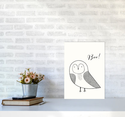 Boo Nursery Animal Art Print by Kubistika A3 Black Frame