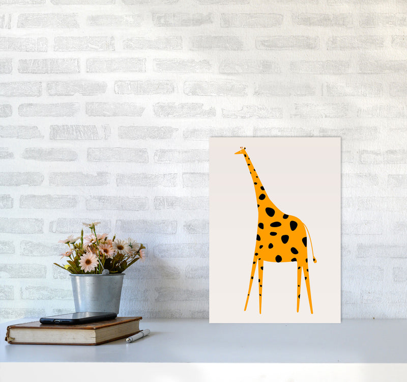 Cute Griraffe Nursery Art Print by Kubistika A3 Black Frame