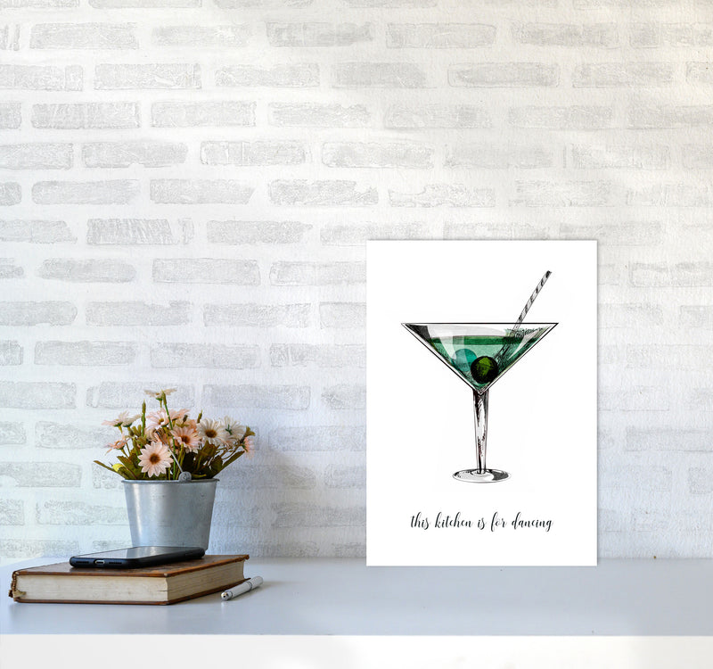 Kitchen Dancers Quote Contemporary Art Print by Kubistika A3 Black Frame