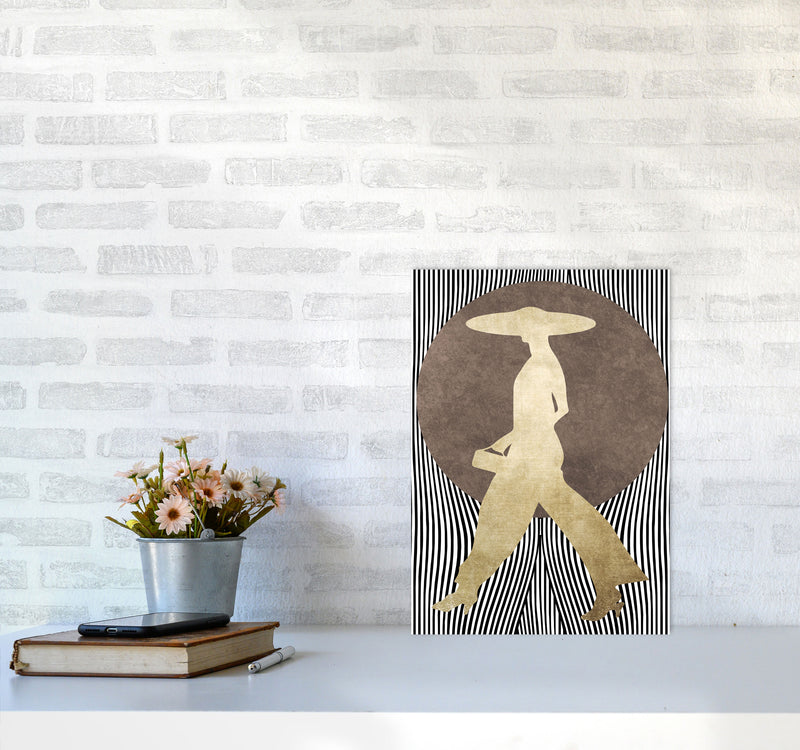 La Madame Noir Vintage Contemporary Art Print by Kubistika A3 Black Frame
