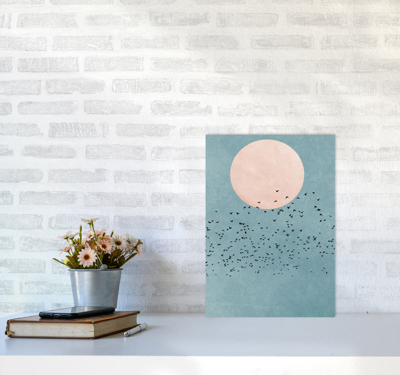 A Fly Away Modern Contemporary Art Print by Kubistika A3 Black Frame