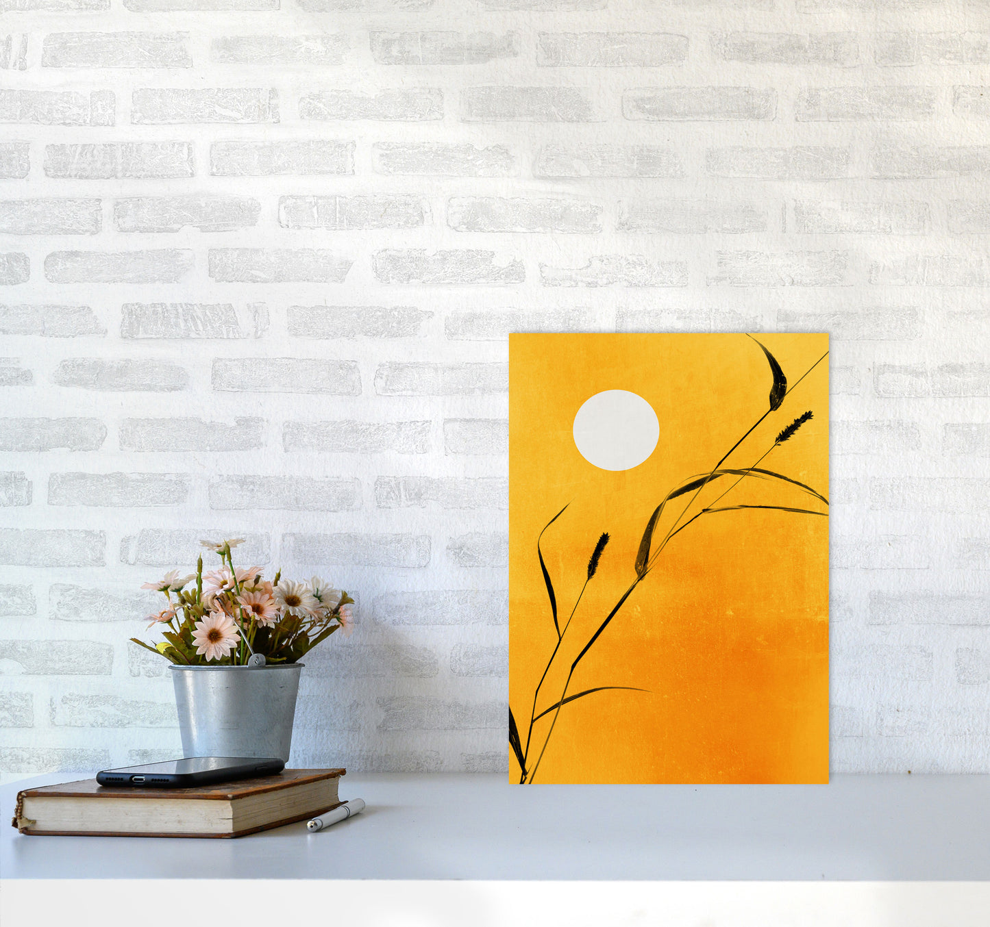 Sunny Days Contemporary Art Print by Kubistika A3 Black Frame