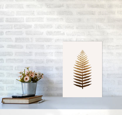 Golden Leaf Botanical Art Print by Kubistika A3 Black Frame
