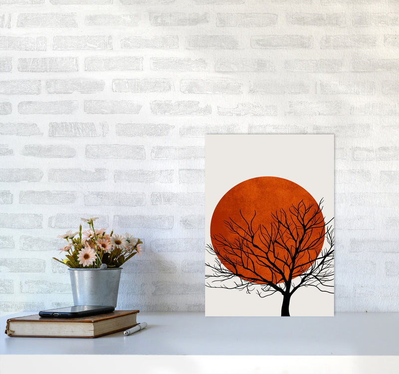 A Blooming Oak  Modern Contemporary Art Print by Kubistika A3 Black Frame