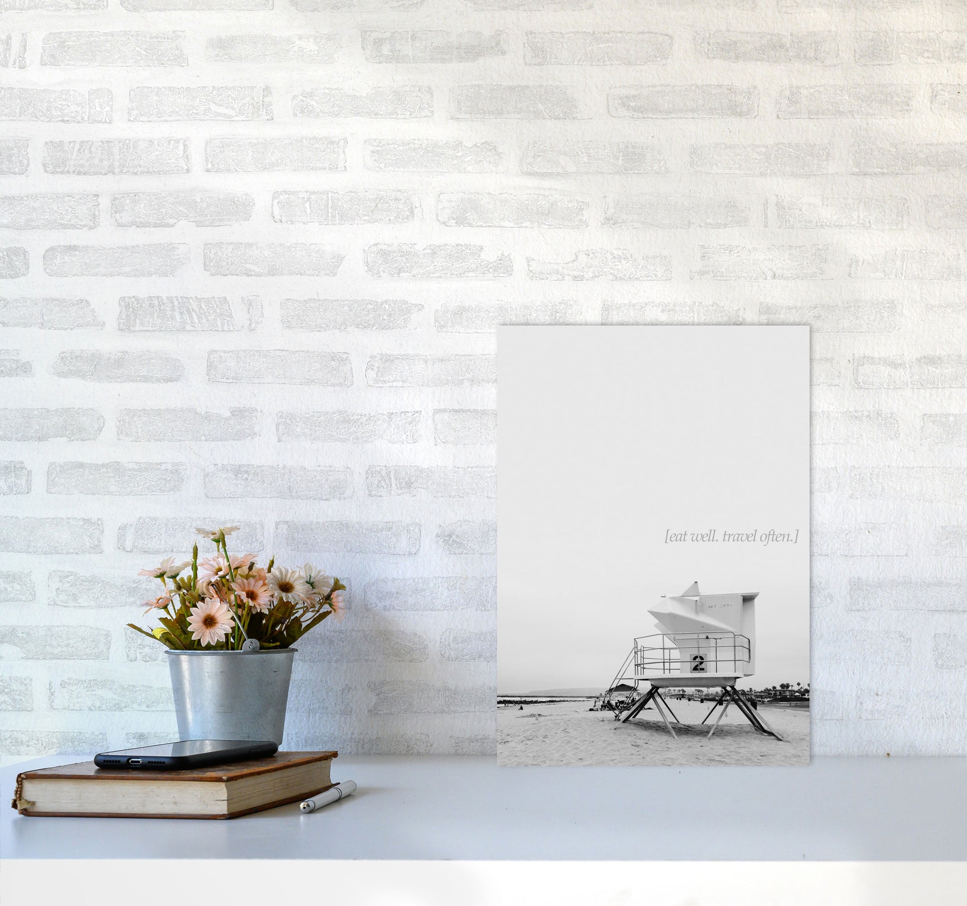 Eat Well Travel Often Photography Art Print by Kubistika A3 Black Frame