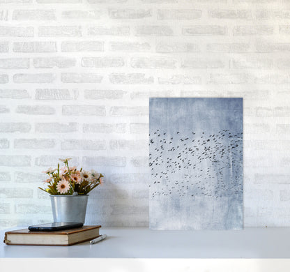 Moving On - Blue Contemporary Art Print by Kubistika A3 Black Frame
