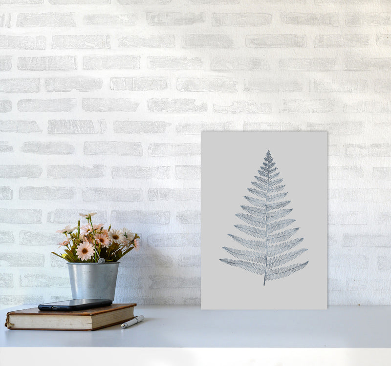 Botanica Minimalistica - GREY Modern Art Print by Kubistika A3 Black Frame