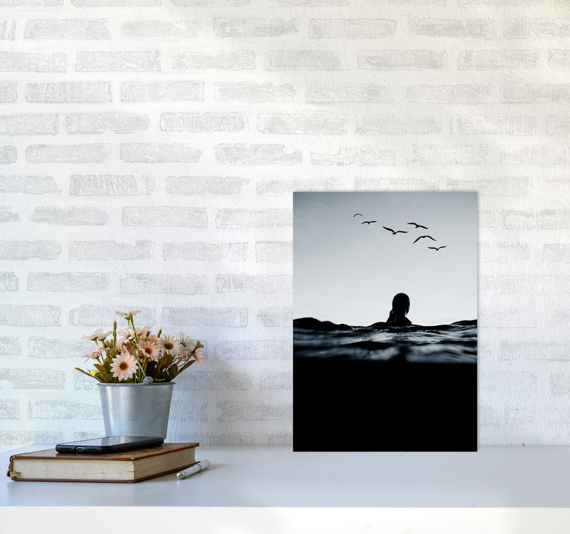 Floating Beach Photography Art Print by Kubistika A3 Black Frame