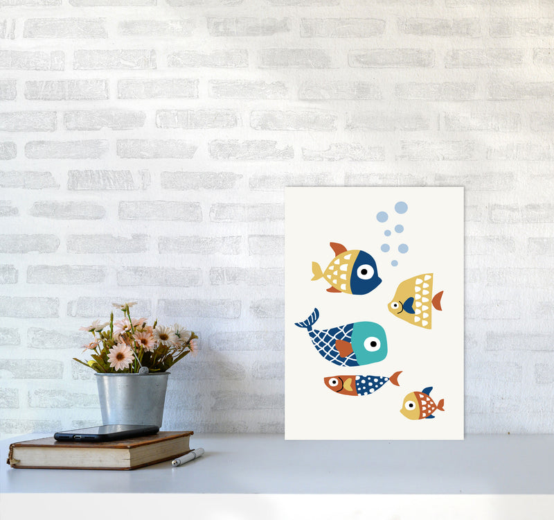 Little Friends Childrens Nursery Art Print by Kubistika A3 Black Frame