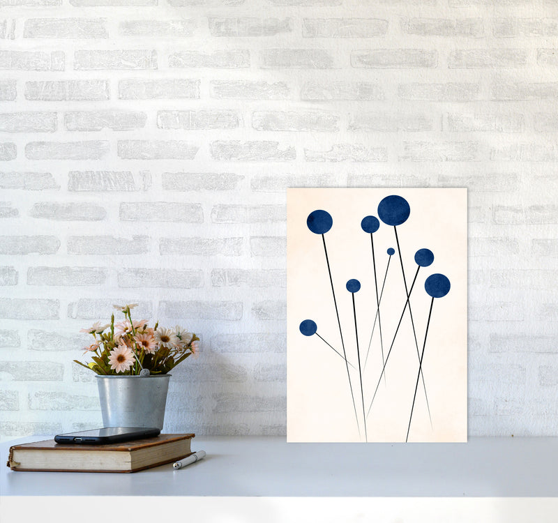 Blue Flowers In The Wilderness - 2 Art Print by Kubistika A3 Black Frame
