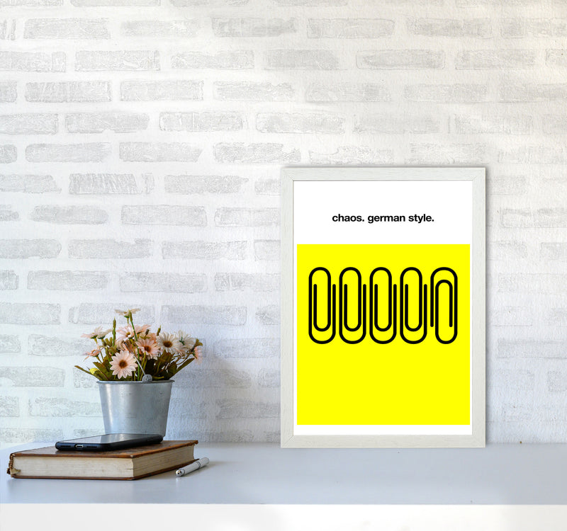 German Chaos Humour Quote Art Print by Kubistika A3 Oak Frame