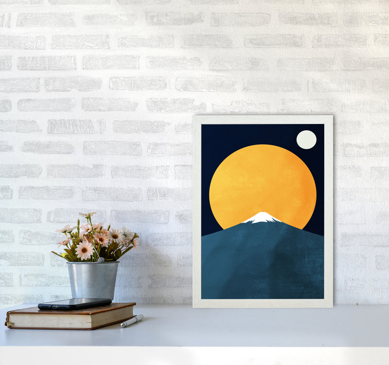 Himalaya Contemporary Art Print by Kubistika A3 Oak Frame