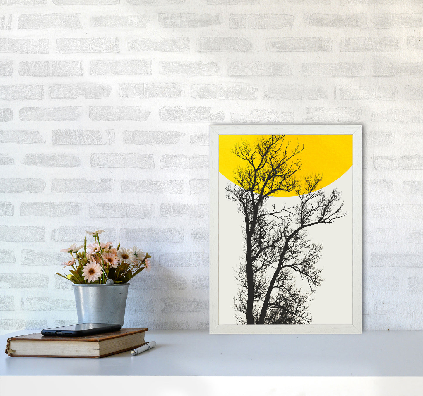 Autumn Memories Contemporary Art Print by Kubistika A3 Oak Frame