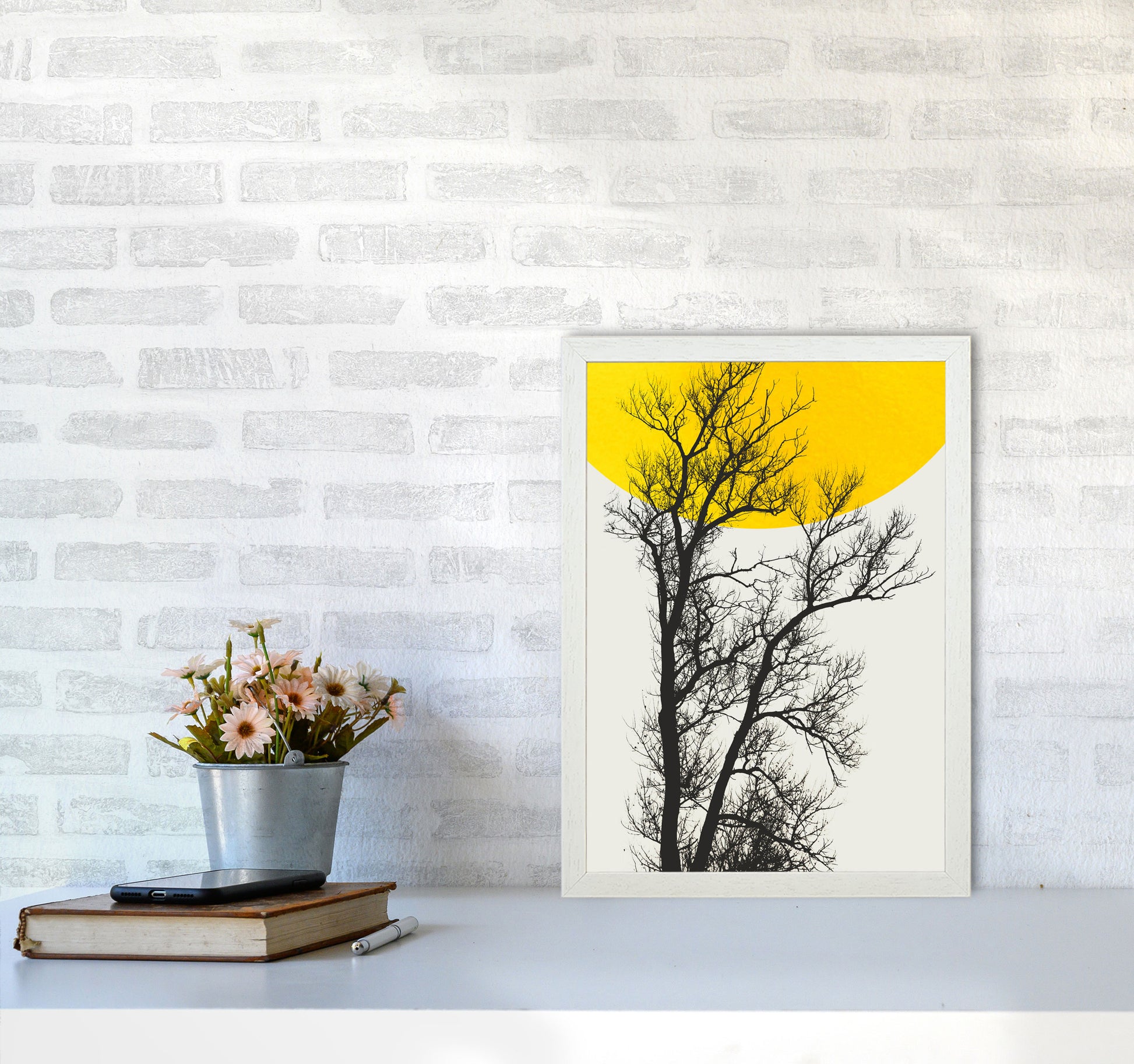 Autumn Memories Contemporary Art Print by Kubistika A3 Oak Frame
