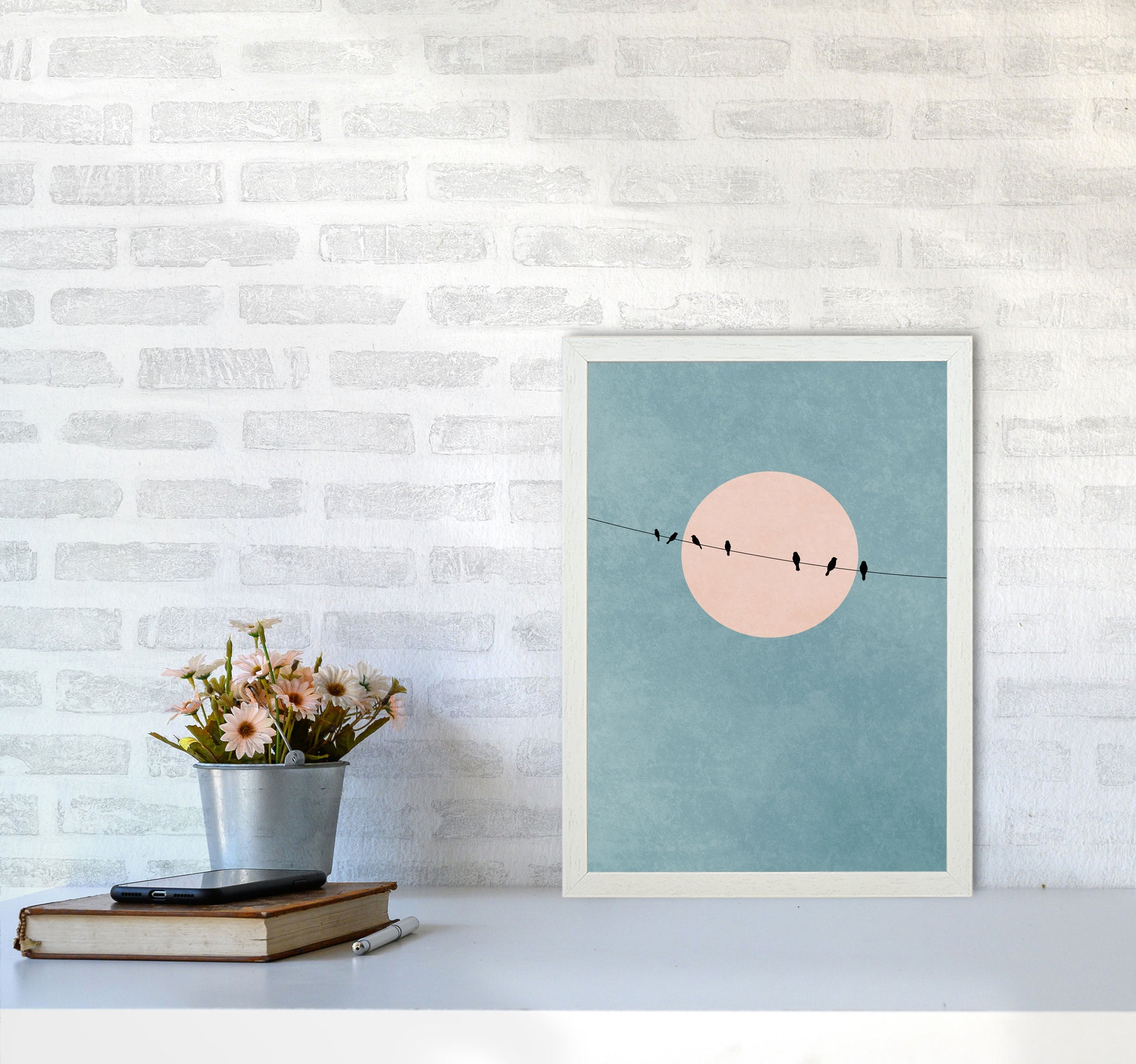 The Beauty Of Silence Contemporary Art Print by Kubistika A3 Oak Frame