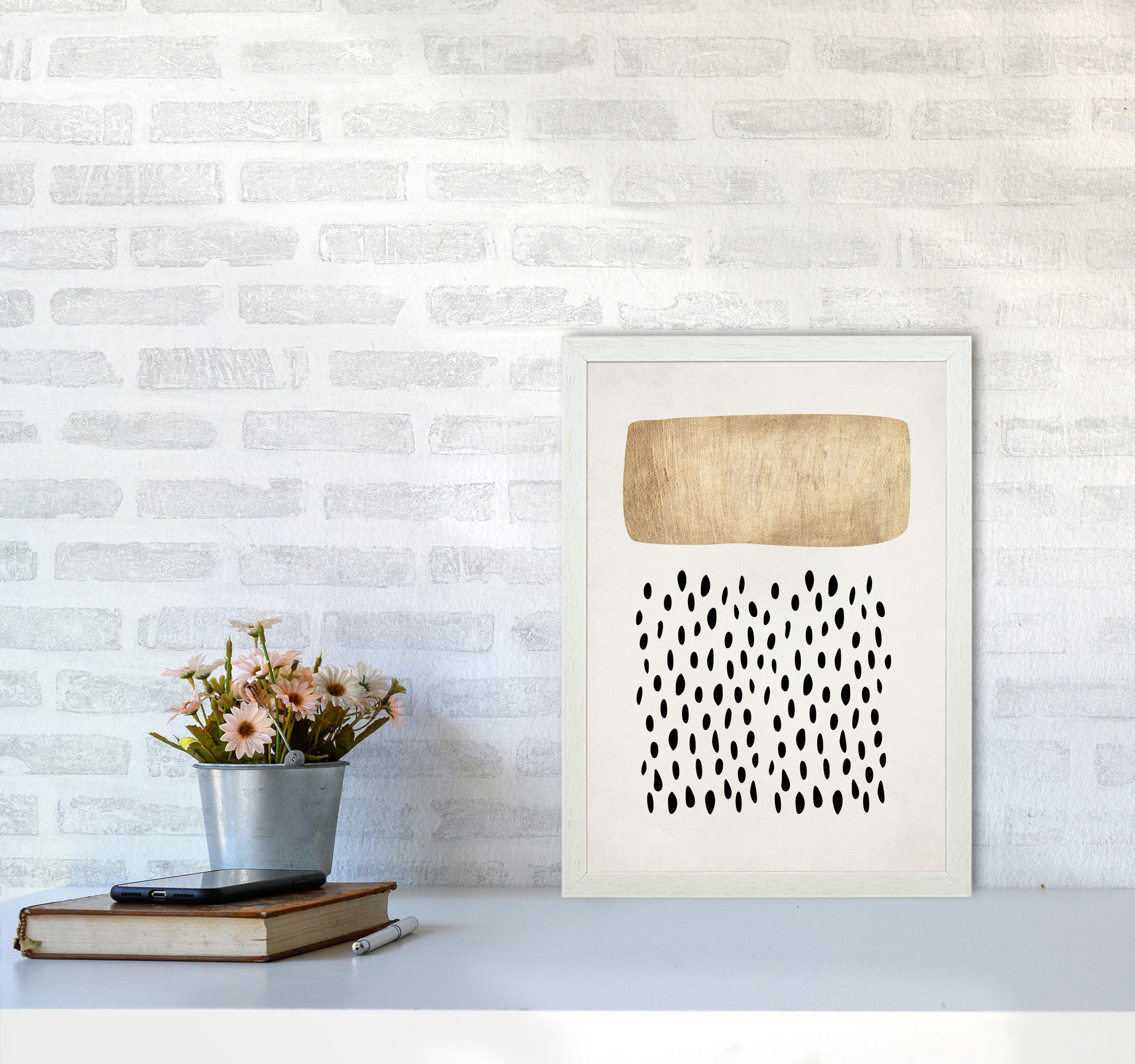 Opus No Contemporary Art Print by Kubistika A3 Oak Frame