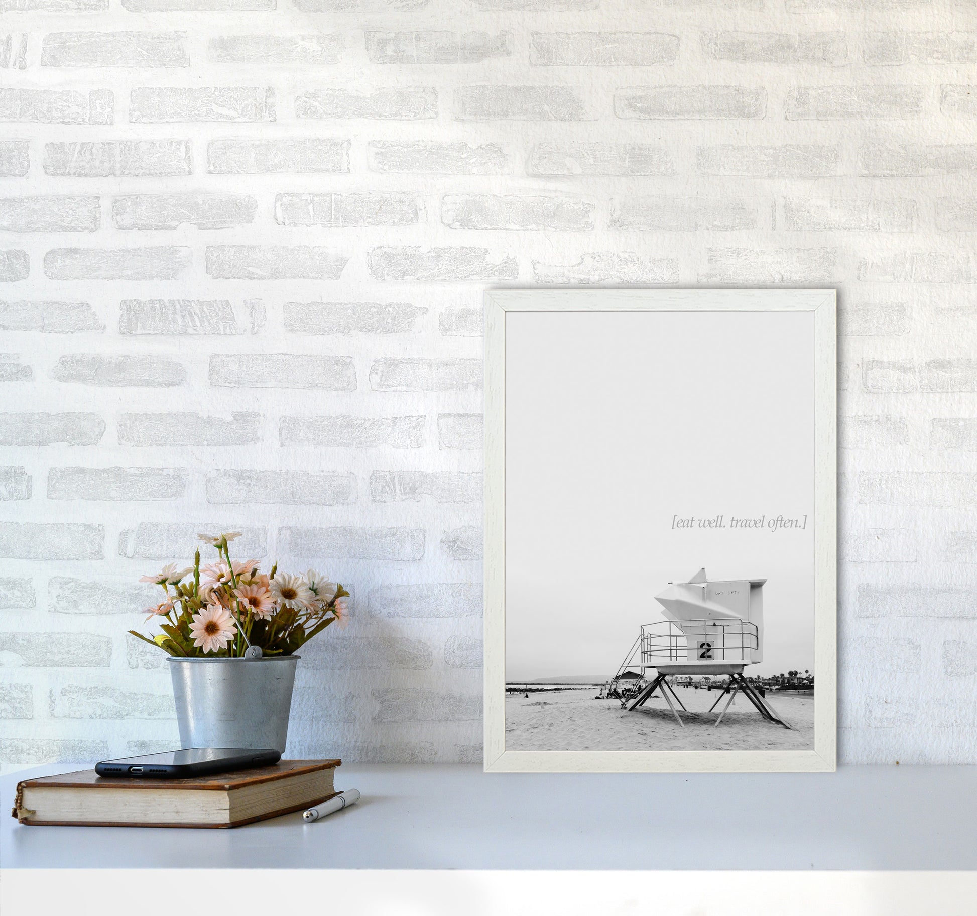 Eat Well Travel Often Photography Art Print by Kubistika A3 Oak Frame