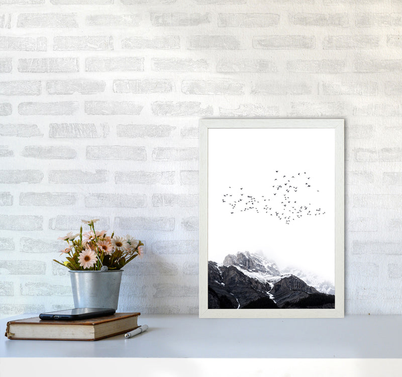 The Mountains Contemporary Landscape Art Print by Kubistika A3 Oak Frame