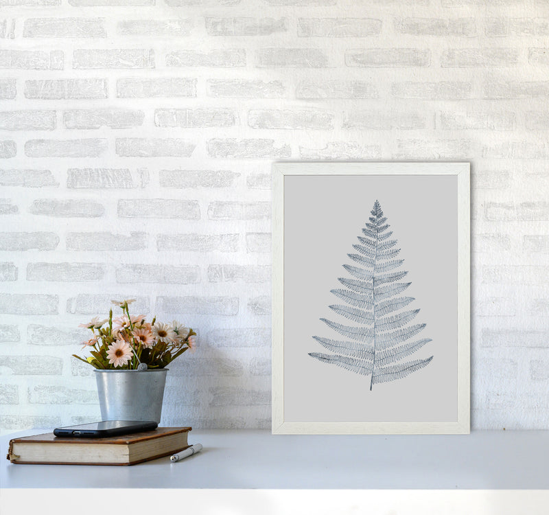 Botanica Minimalistica - GREY Modern Art Print by Kubistika A3 Oak Frame