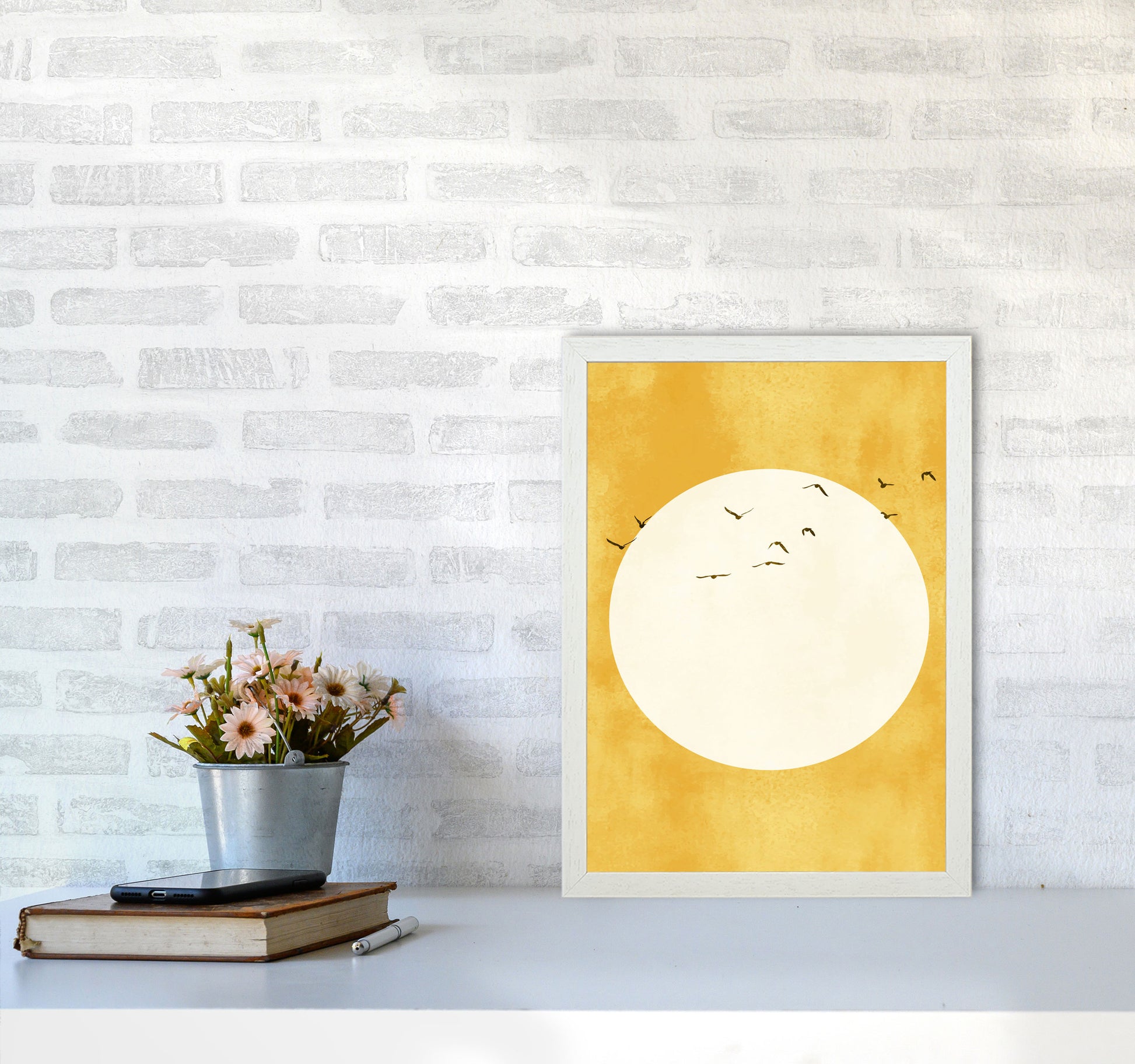 A Daylight Journey  Modern Contemporary Art Print by Kubistika A3 Oak Frame
