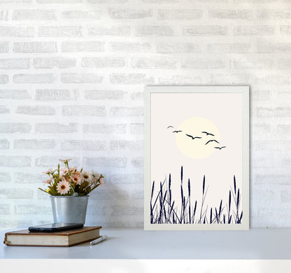 Shadows Of The Sun Contemporary Art Print by Kubistika A3 Oak Frame