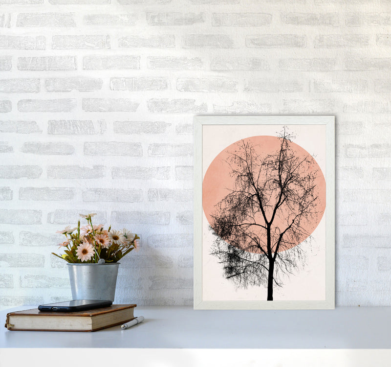 Autumn Sunset Contemporary Art Print by Kubistika A3 Oak Frame