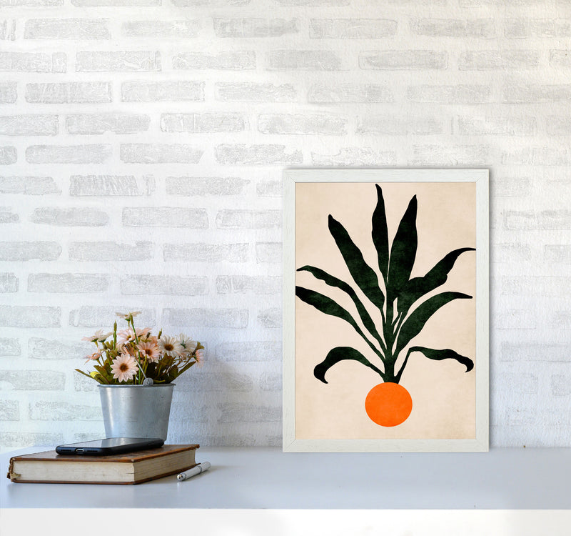 Pumpkin Portrait Art Print by Kubistika A3 Oak Frame