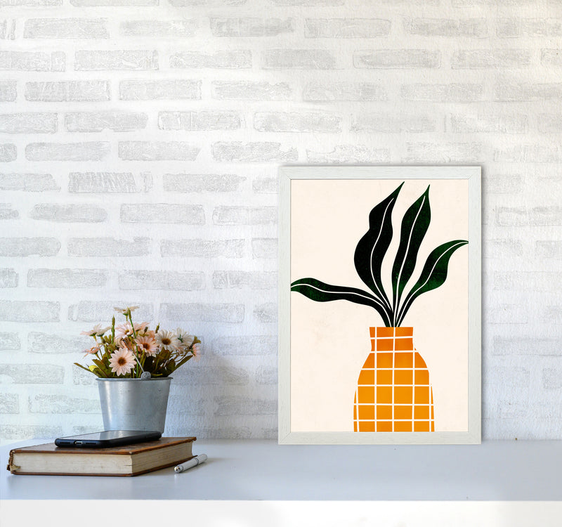 Peter, The Plant Art Print by Kubistika A3 Oak Frame