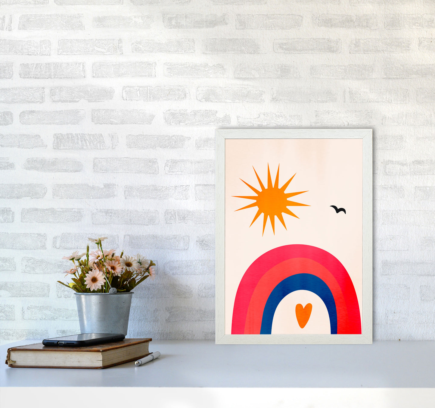 Happy Days! Art Print by Kubistika A3 Oak Frame