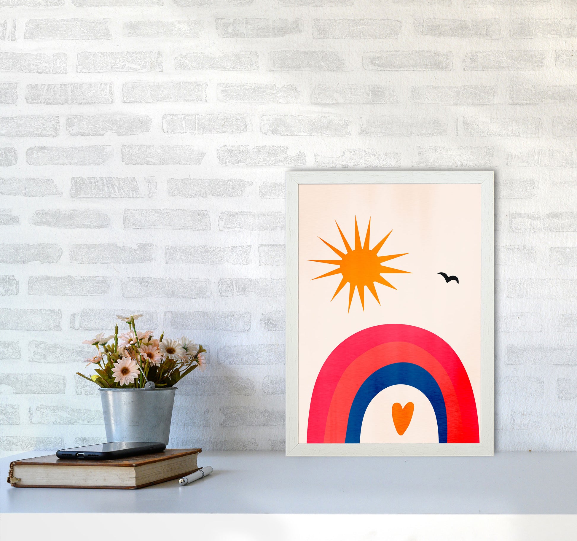 Happy Days! Art Print by Kubistika A3 Oak Frame
