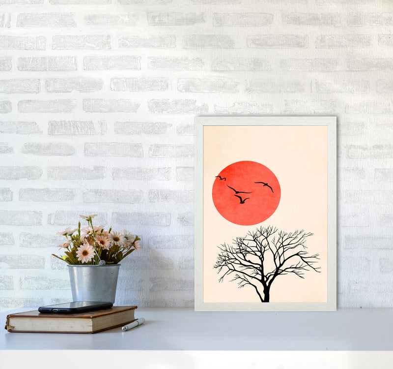 Fly Art Print by Kubistika A3 Oak Frame