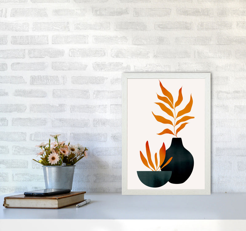 Autumn Flowers - 3 Art Print by Kubistika A3 Oak Frame