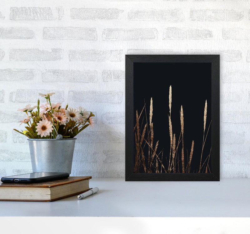 Golden Fields In The Dark Art Print by Kubistika A4 White Frame