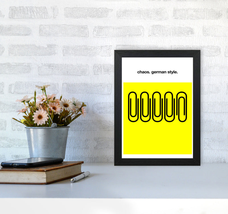 German Chaos Humour Quote Art Print by Kubistika A4 White Frame
