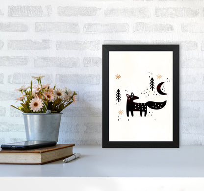 Little Winter Fox Nursery Childrens Art Print by Kubistika A4 White Frame