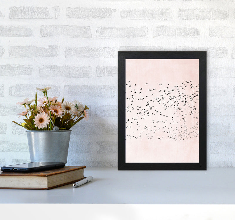 500 Seagulls Modern Contemporary Art Print by Kubistika A4 White Frame