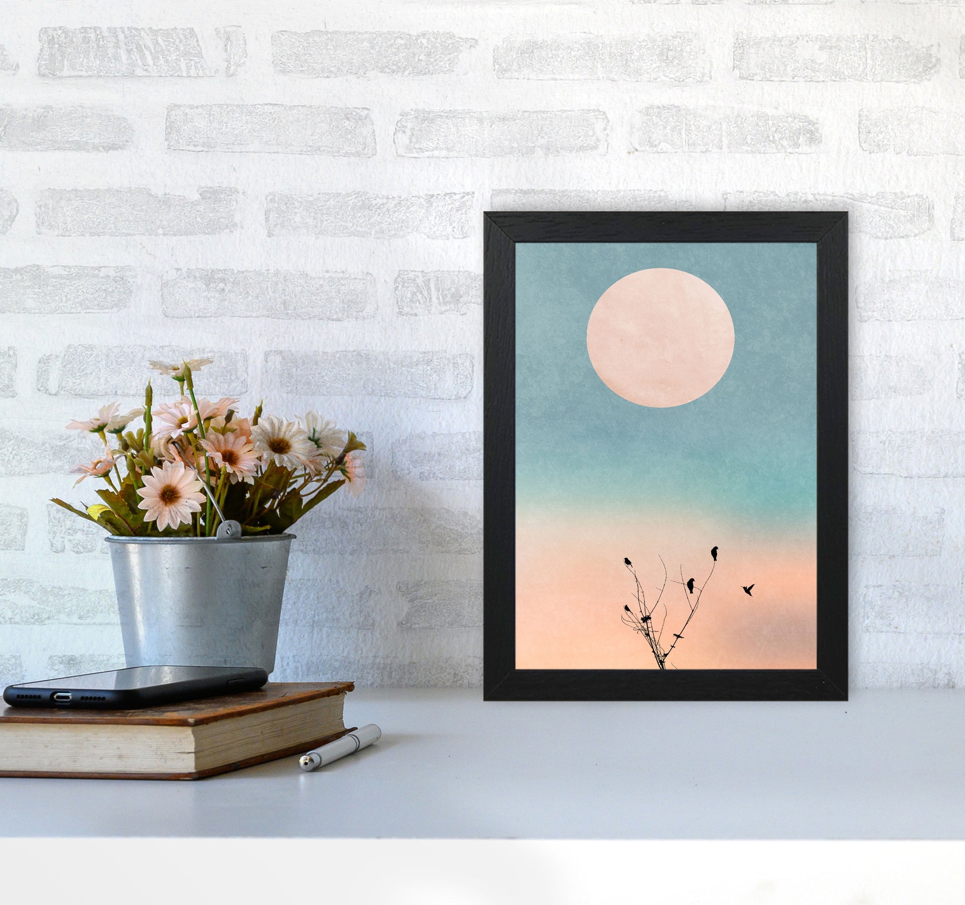 Waking Up Warm Contemporary Art Print by Kubistika A4 White Frame