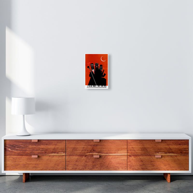 Casablanca Jazz-RED Modern Music Art Print by Kubistika A4 Canvas