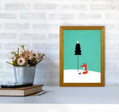 A Cute Little Fox  Modern Animal Art Print by Kubistika A4 Print Only