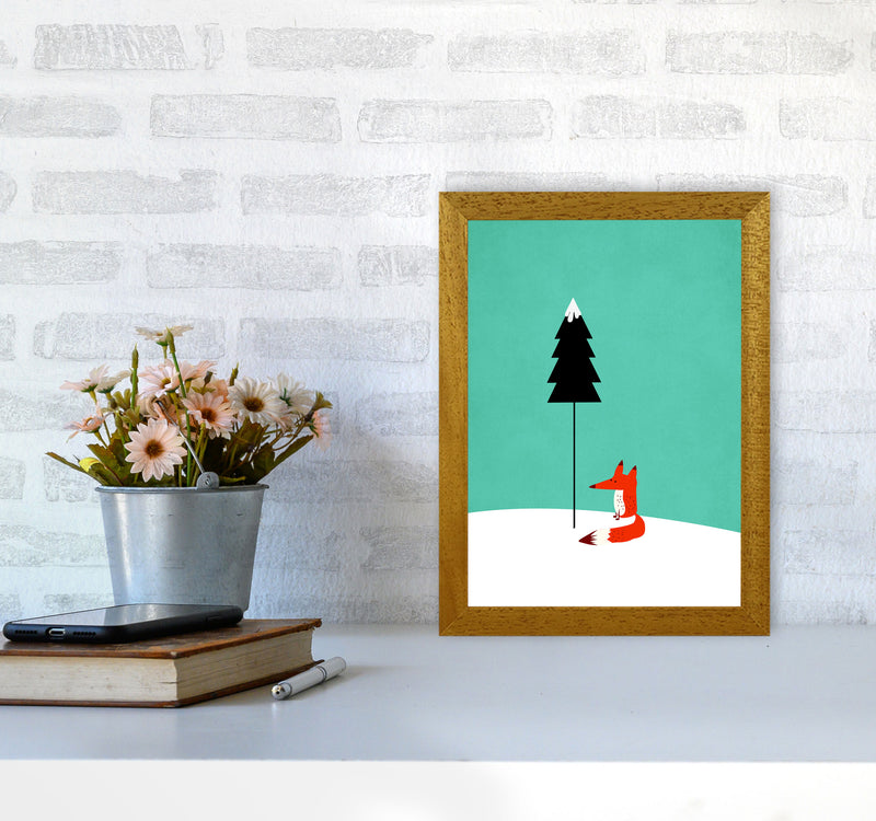 A Cute Little Fox  Modern Animal Art Print by Kubistika A4 Print Only
