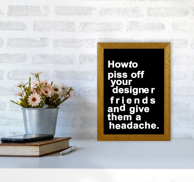 The Headache - BLACK Quote Contemporary Art Print by Kubistika A4 Print Only